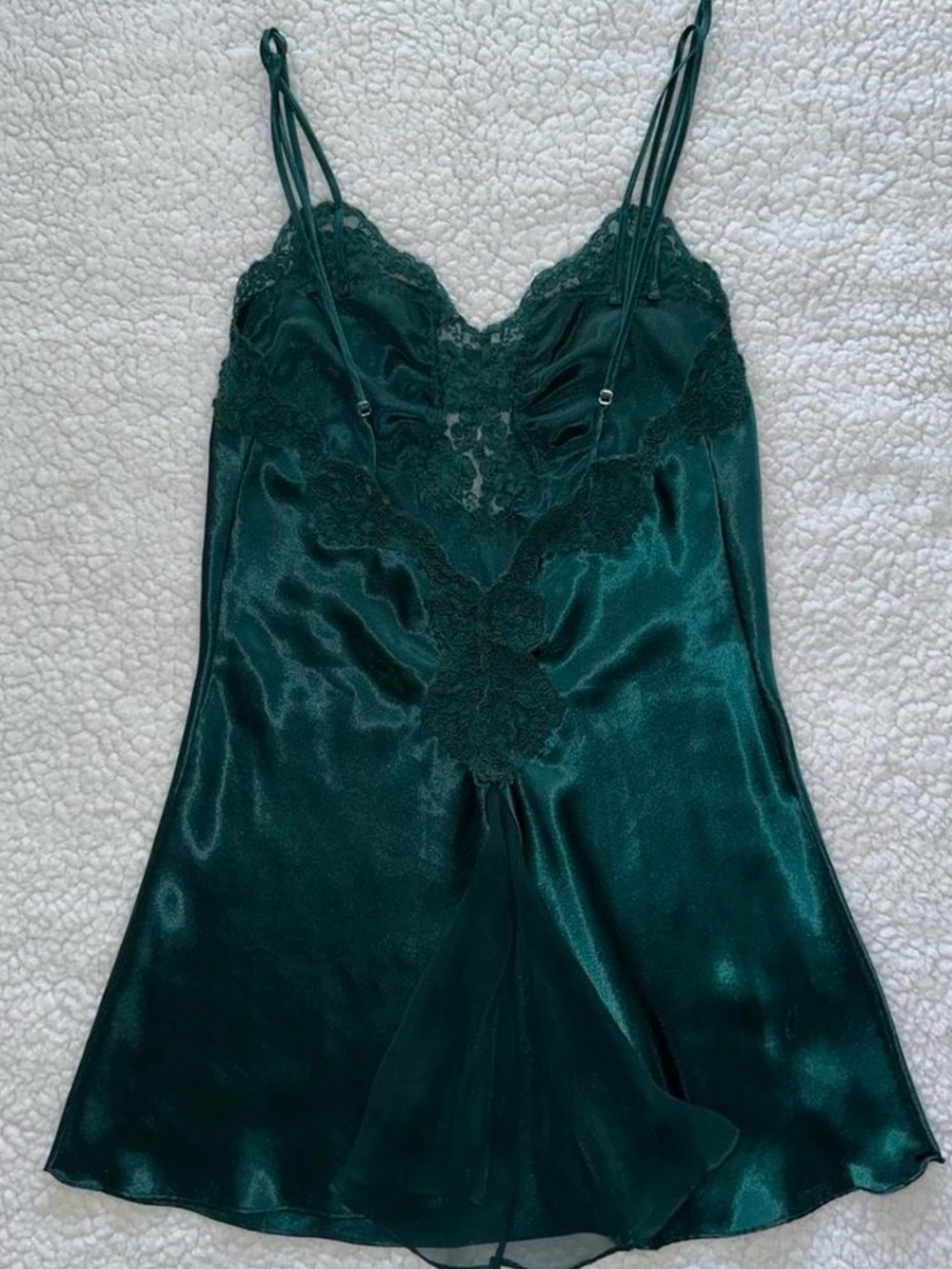 Gold Label Victoria’s Secret vintage VTG emerald forest green dress - Picture 6 of 7
